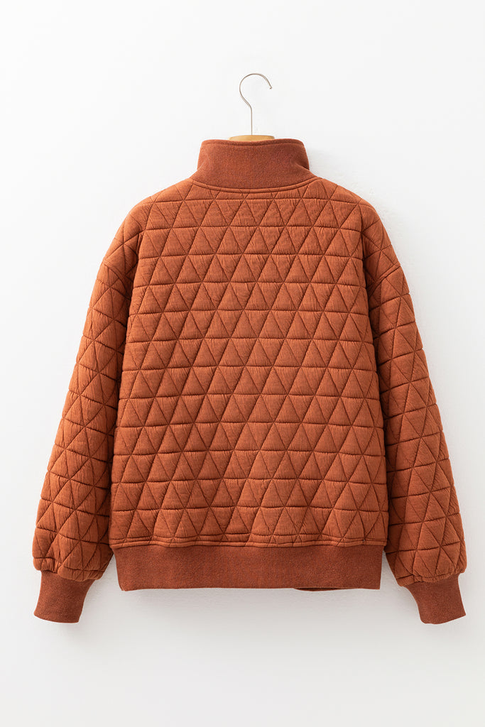 1-Quilted Half Zip Sweatshirt