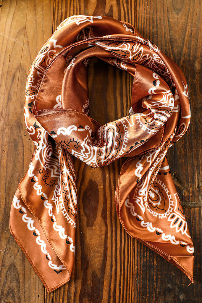 Satin Paisley Square Scarf