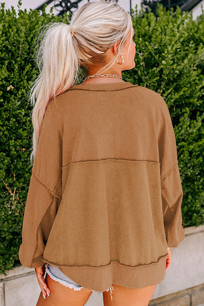 1-Chestnut Henley Sweatshirt