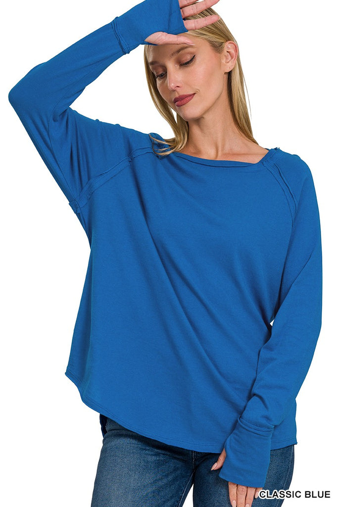 Leah Cotton Raglan Sleeve Thumbhole Top