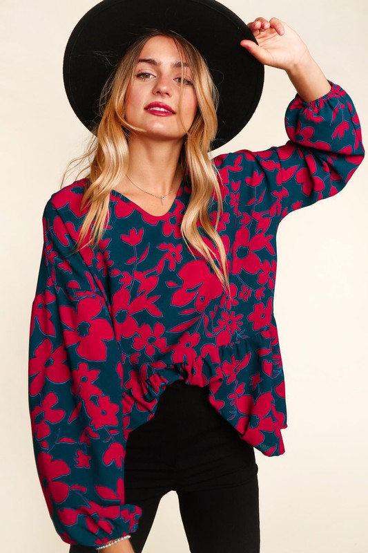 Floral Bubble Blouse