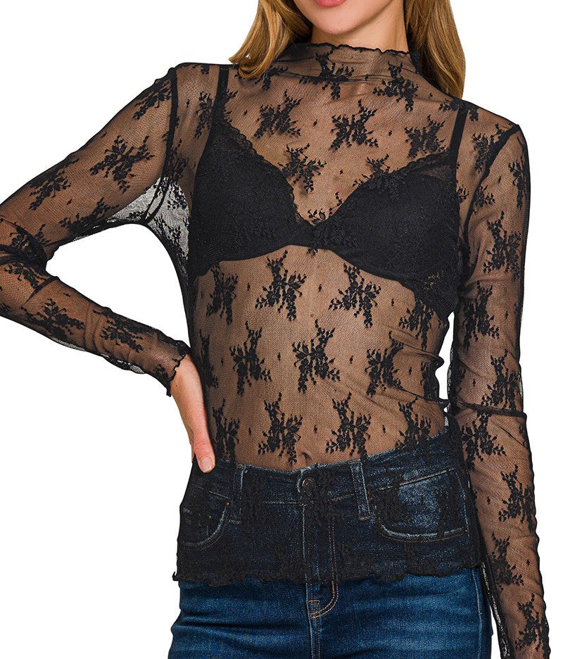 1-Sheer Lace Top