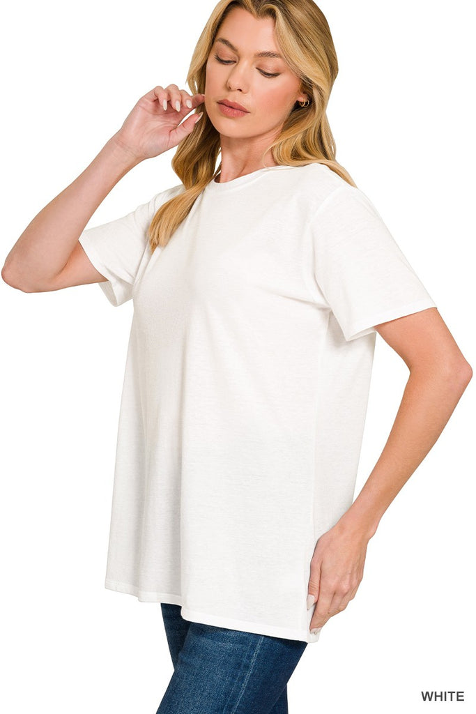 1-Cotton Boyfriend Round Neck Tee