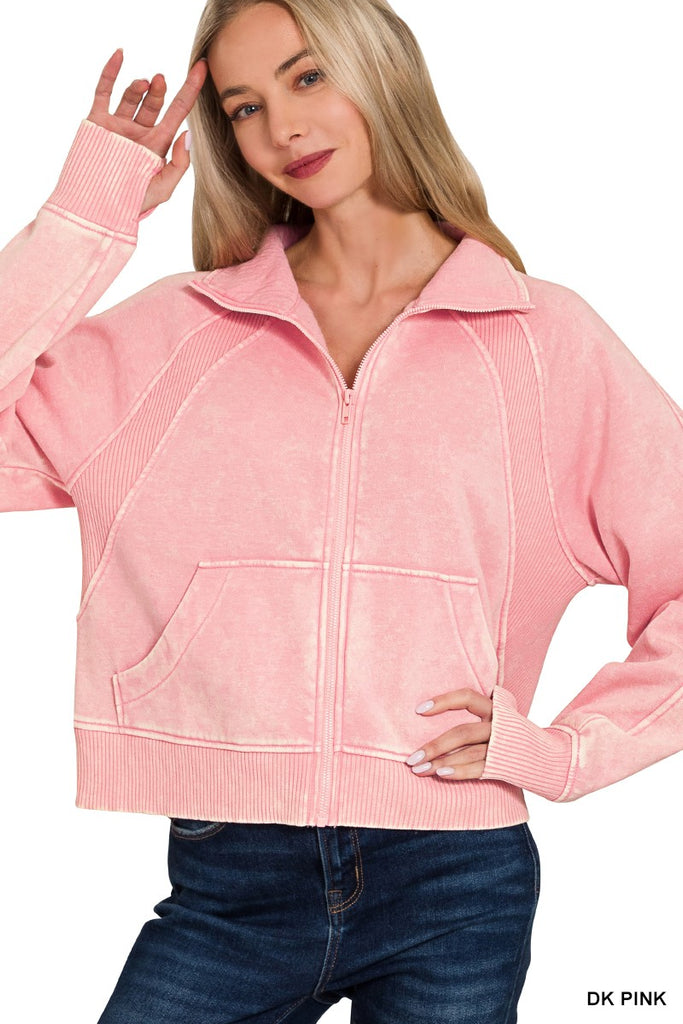 Katie Vintage Wash Zip Sweatshirt
