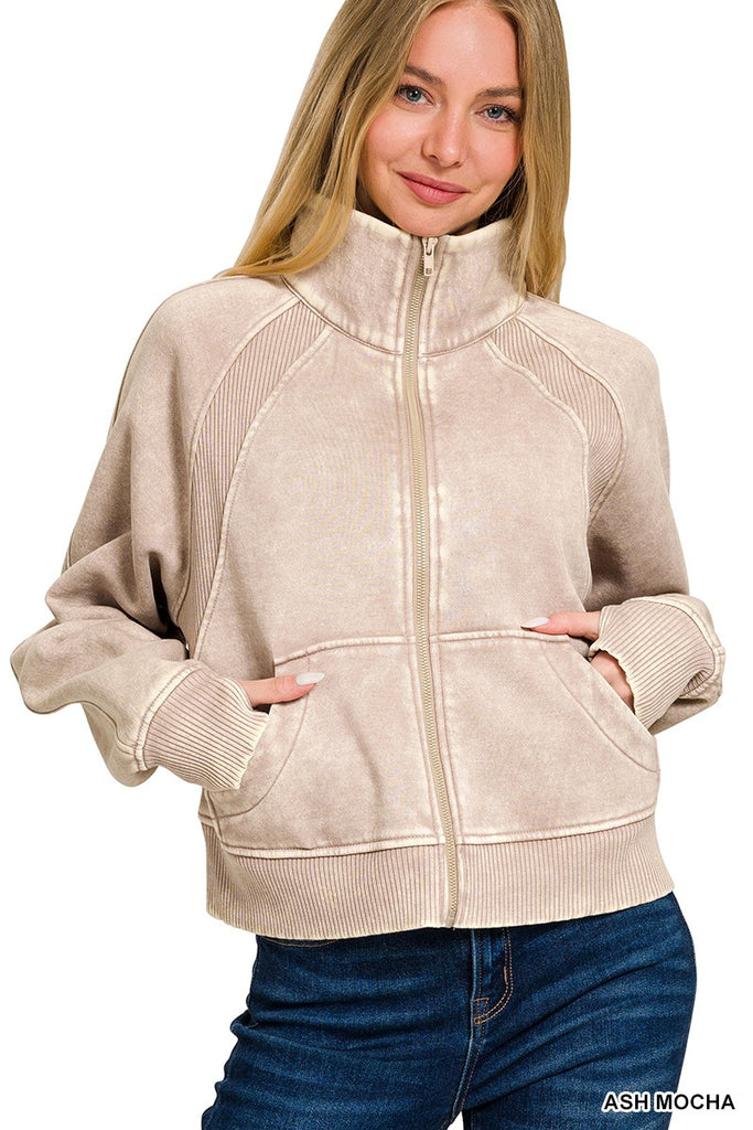 Katie Vintage Wash Zip Sweatshirt