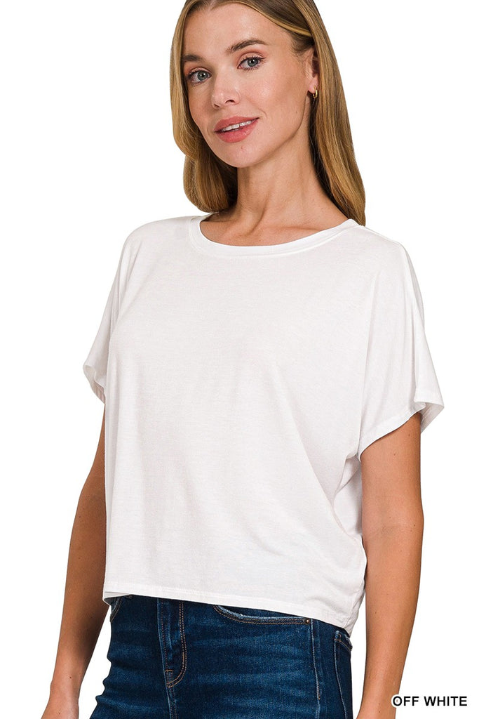 1-CROPPED ROUND NECK TEE