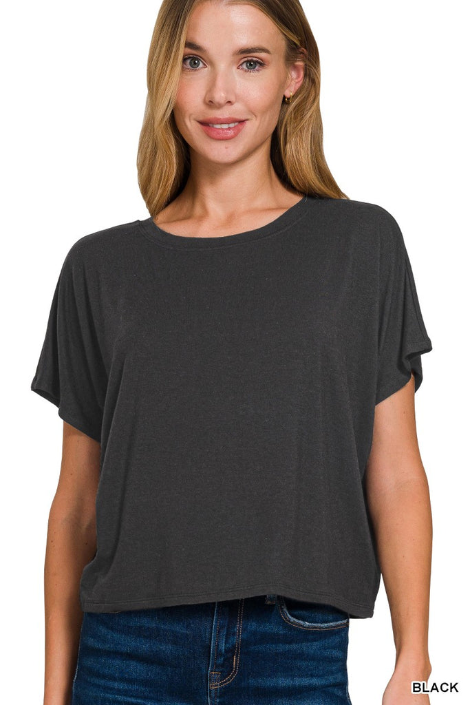 1-CROPPED ROUND NECK TEE