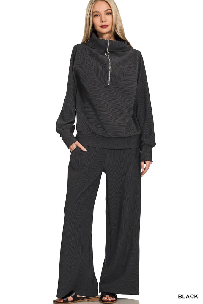 1-HALF ZIP PULLOVER & PANTS SET