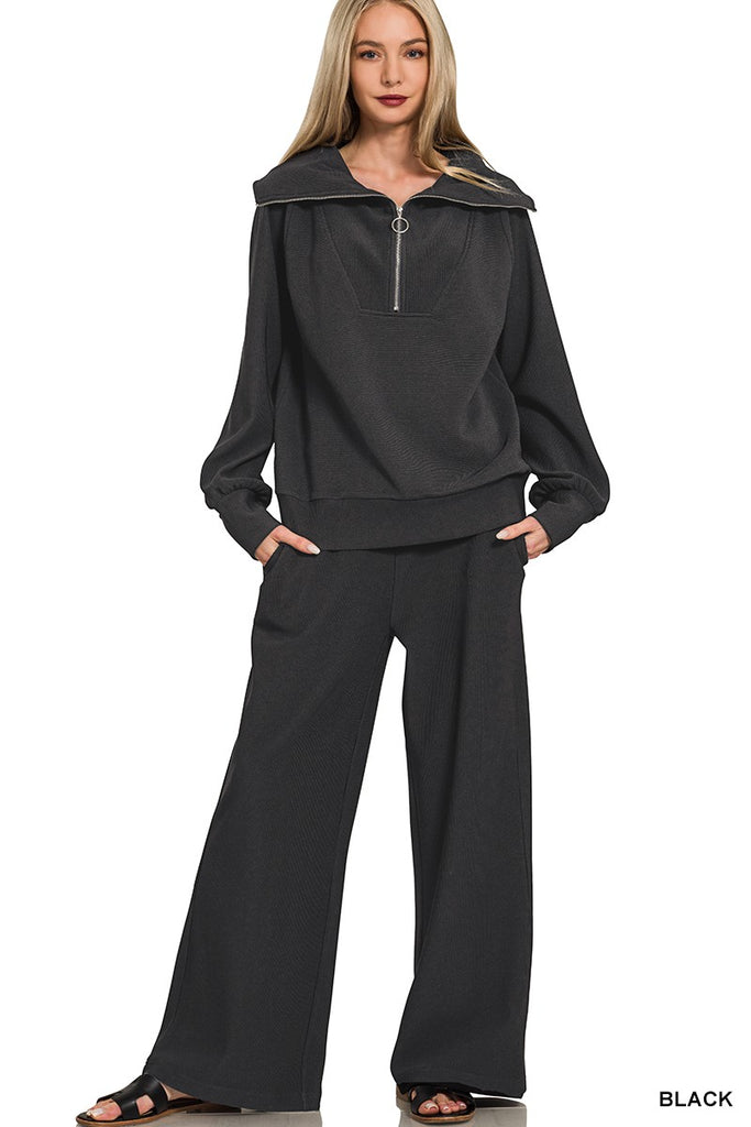 1-HALF ZIP PULLOVER & PANTS SET