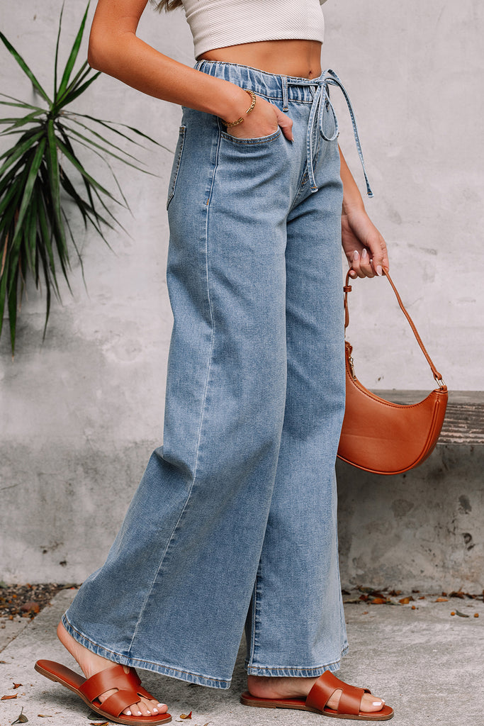 1-Wide Leg Denim Pants