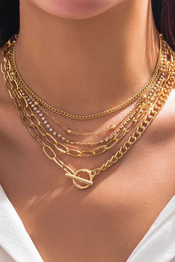 Chain Collarbone Necklaces Set