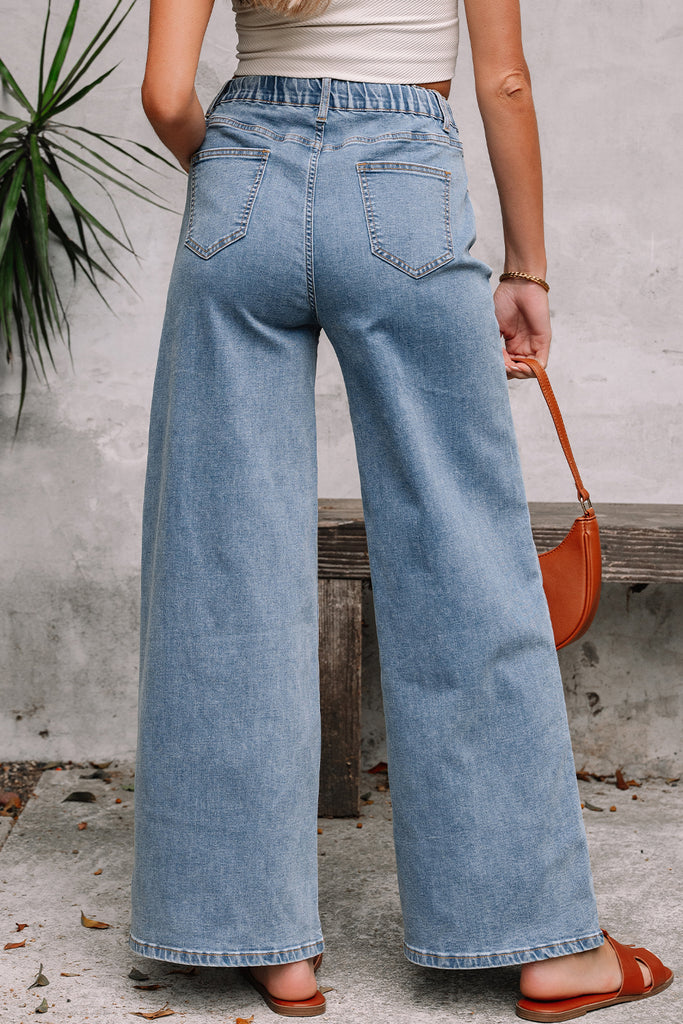 1-Wide Leg Denim Pants