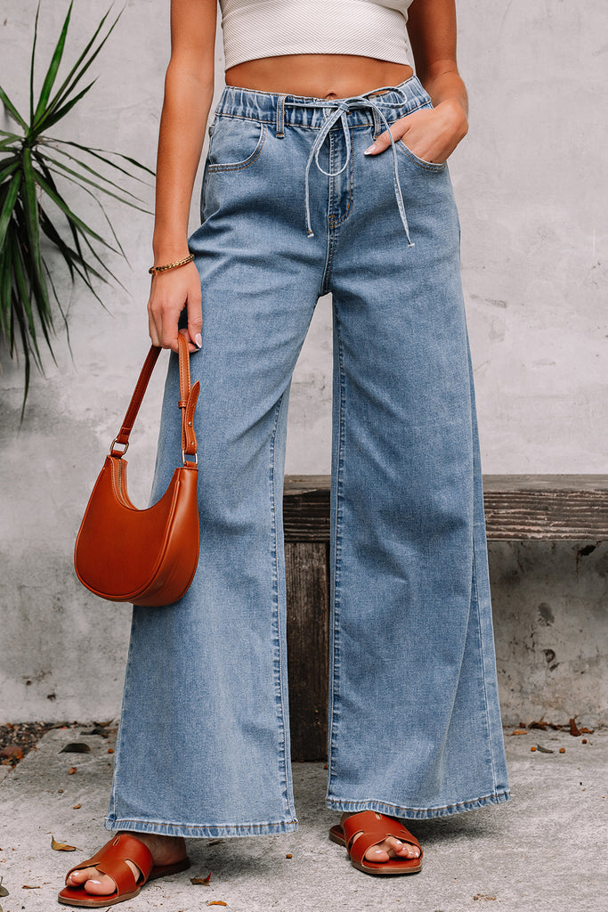 1-Wide Leg Denim Pants