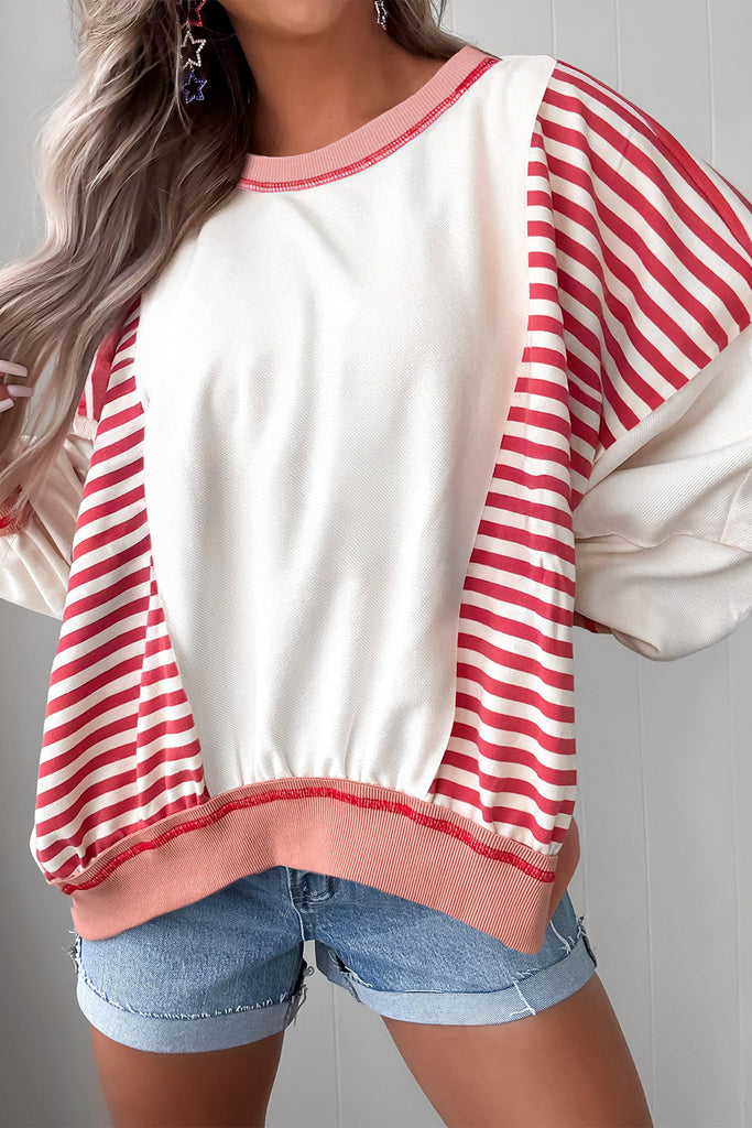 1-Stripe Colorblock Sweatshirt