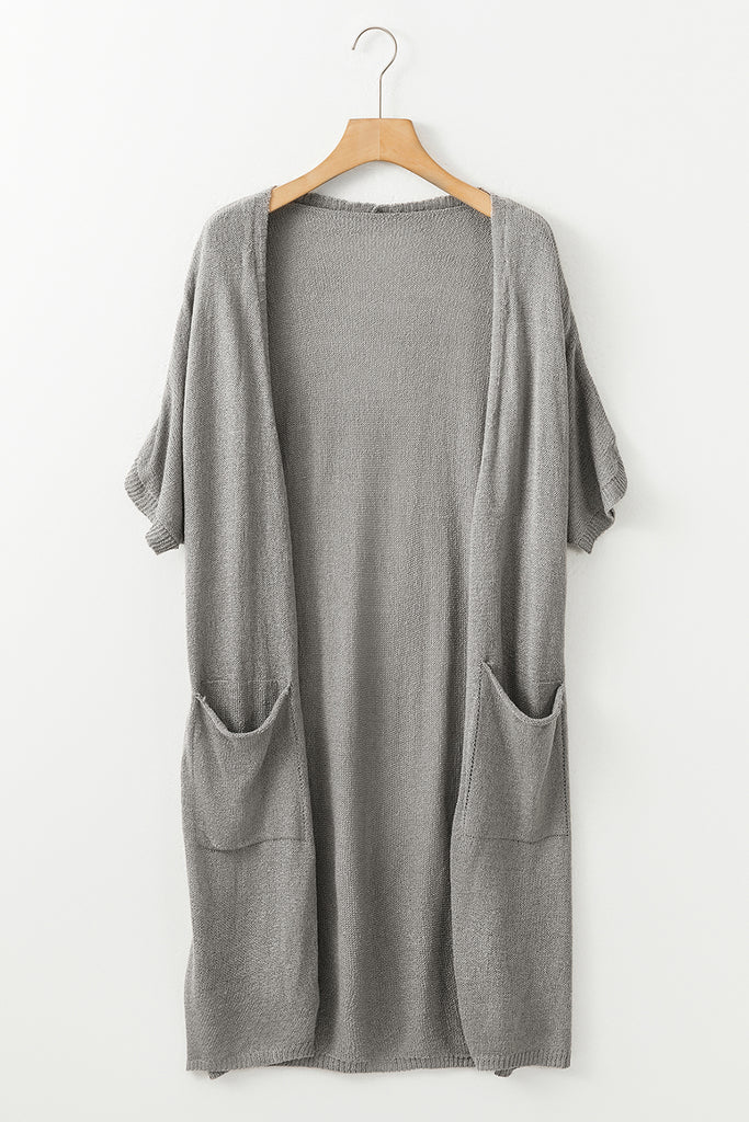 1-Short Sleeve Cardigan Long
