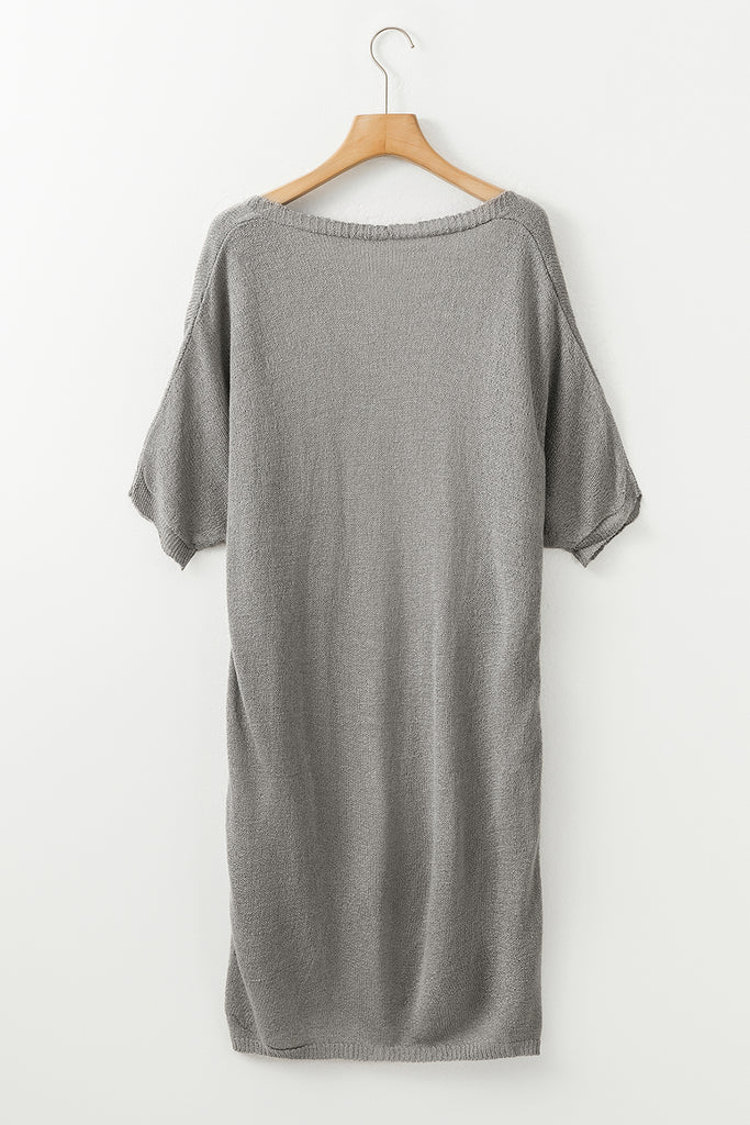1-Short Sleeve Cardigan Long