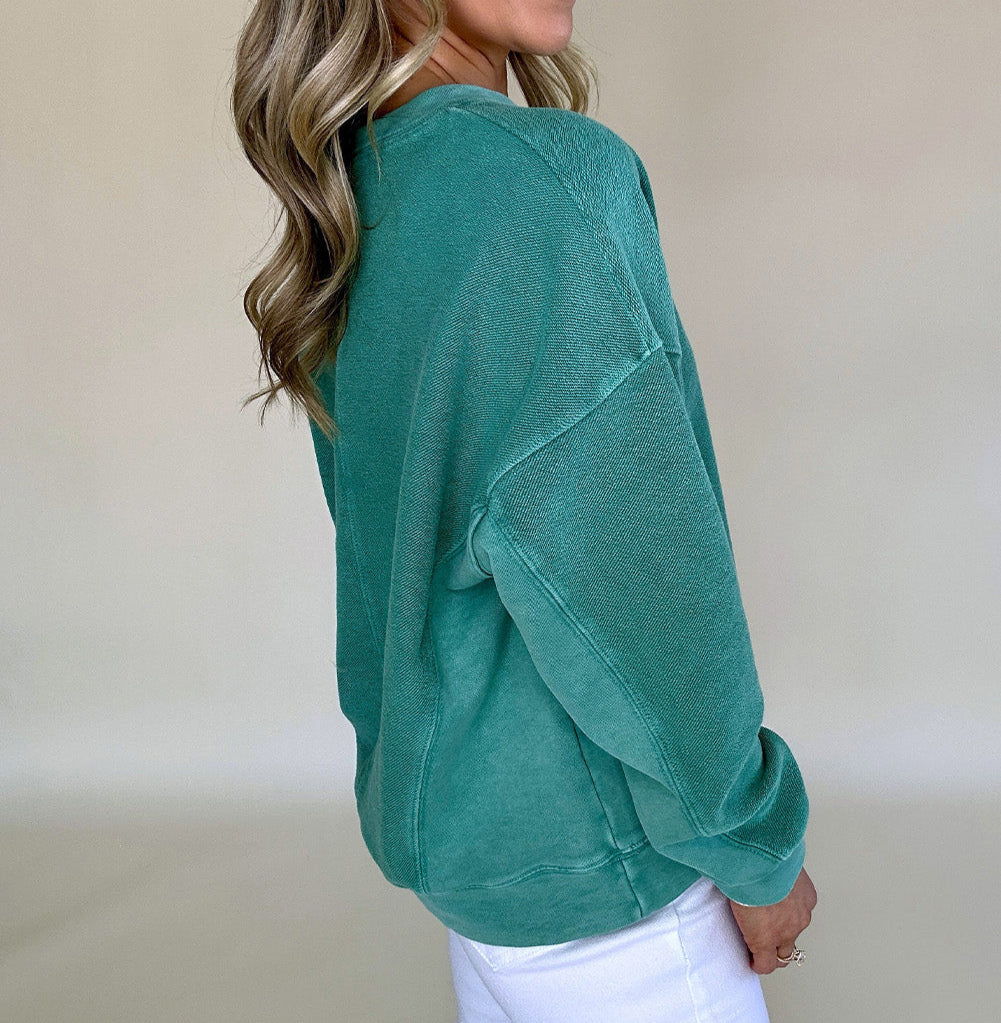 1-Notched Neck Sweatshirt