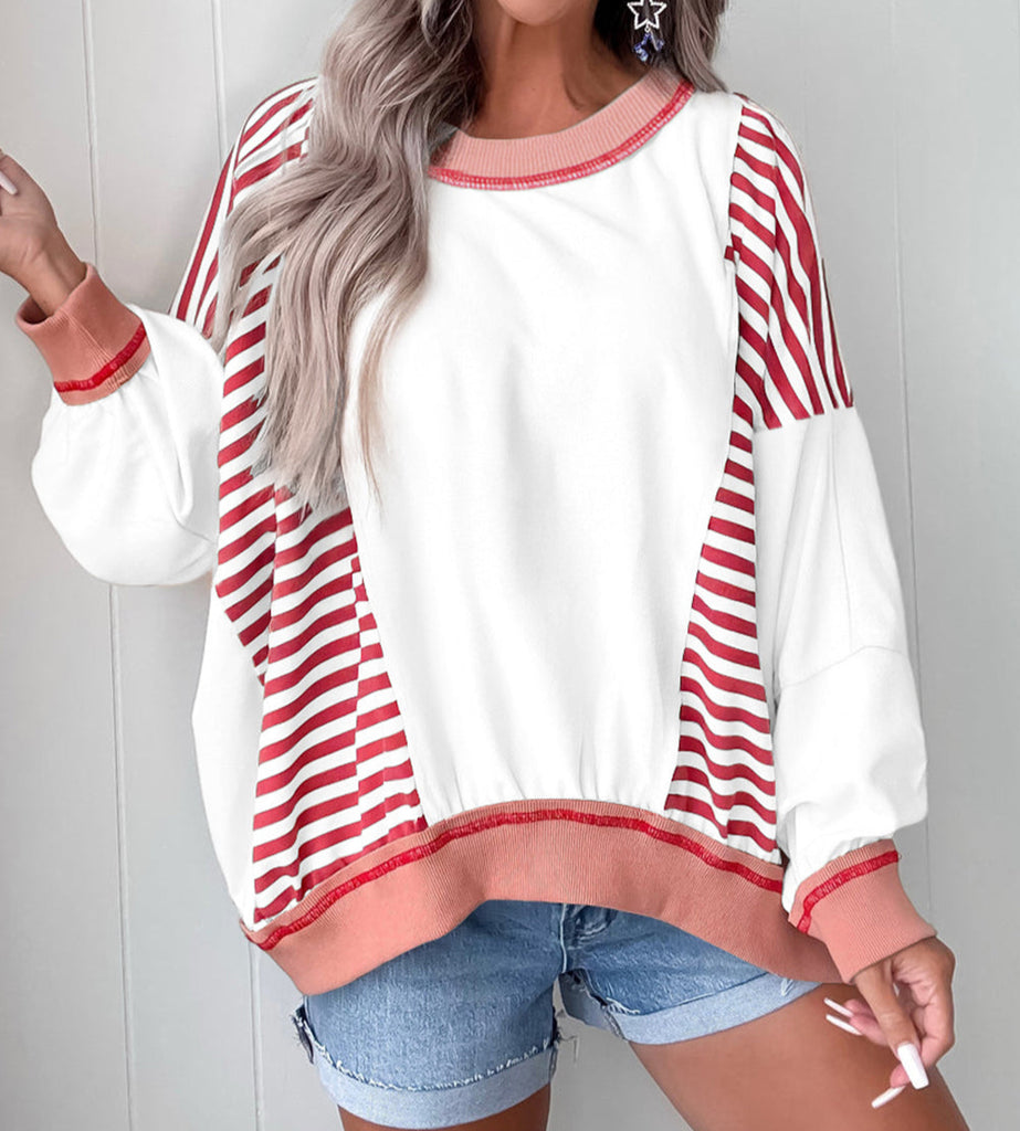 1-Stripe Colorblock Sweatshirt