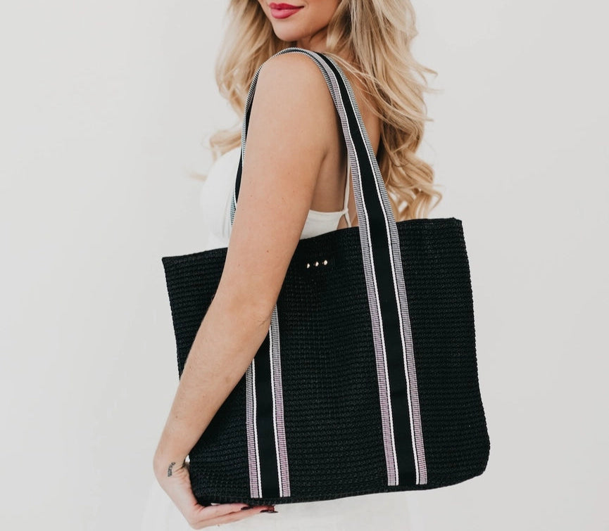Ruby Raffia Tote Bag