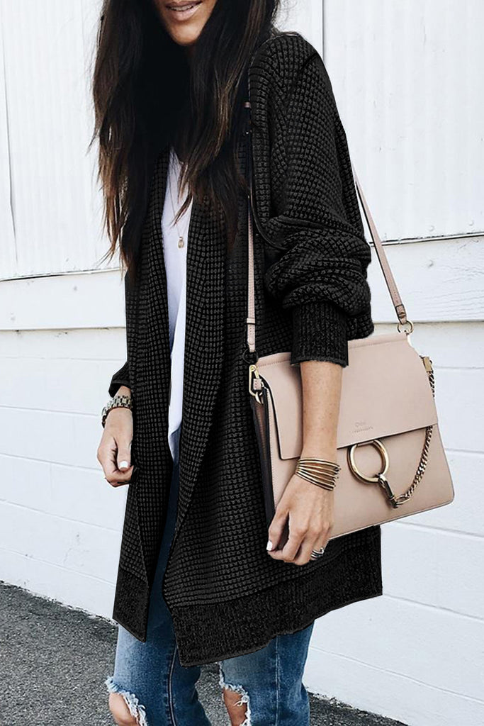 Kelby Plaid Knitted Long Cardigan