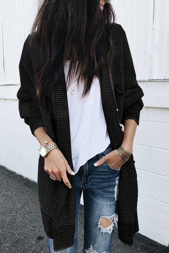 Kelby Plaid Knitted Long Cardigan