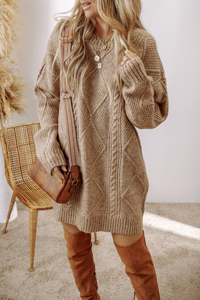 Carin Cable Knit Sweater Dress