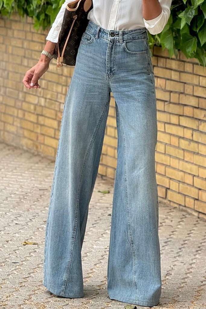 Acid Wash Wide Leg Jeans