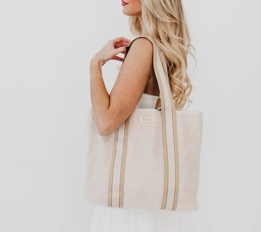 Ruby Raffia Tote Bag