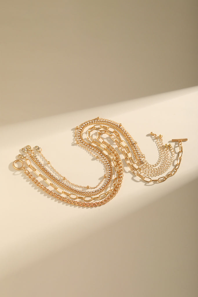 Chain Collarbone Necklaces Set