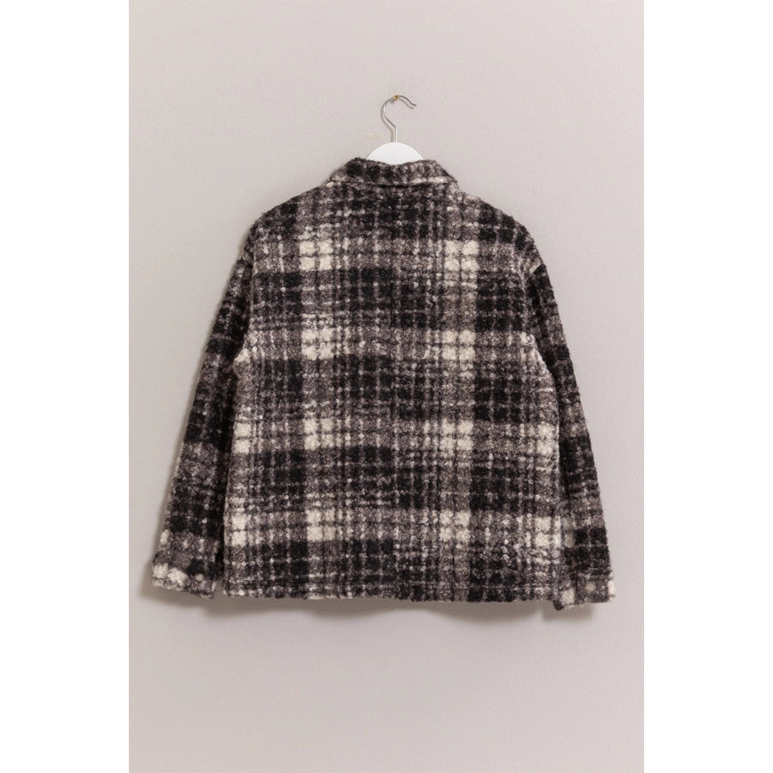 Plaid Boucle Shacket