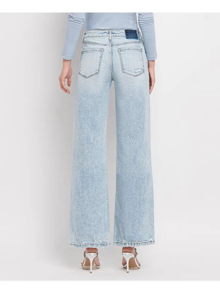 Tummy Control Super High Rise Wide Leg Jeans