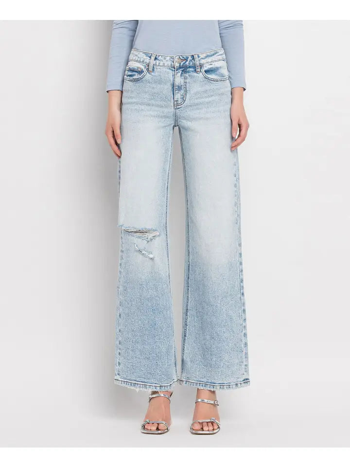 Tummy Control Super High Rise Wide Leg Jeans