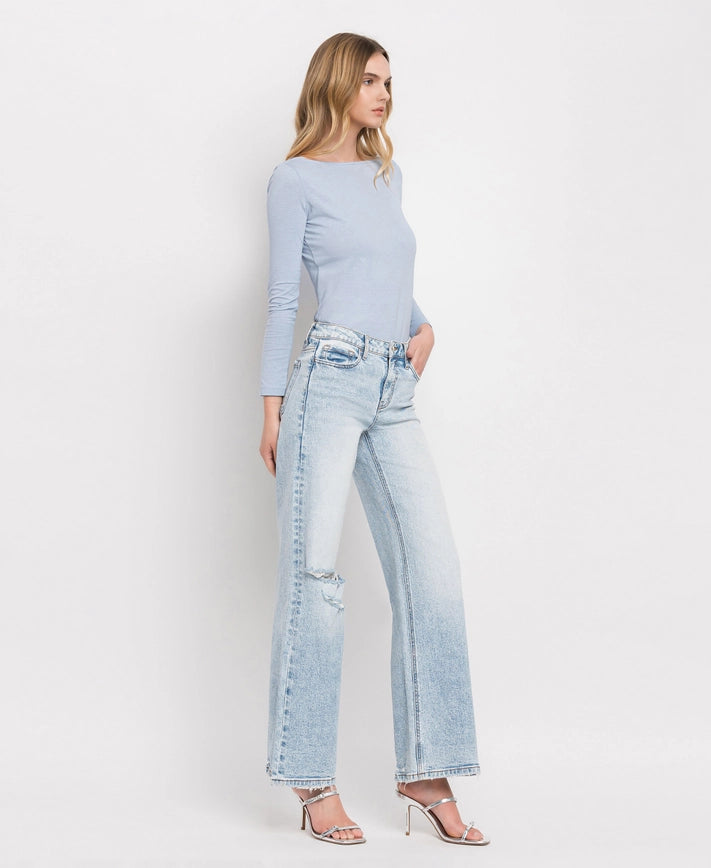 Tummy Control Super High Rise Wide Leg Jeans