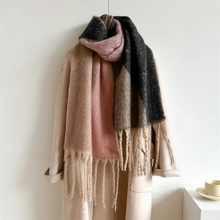 Fringe Colorblock Scarf