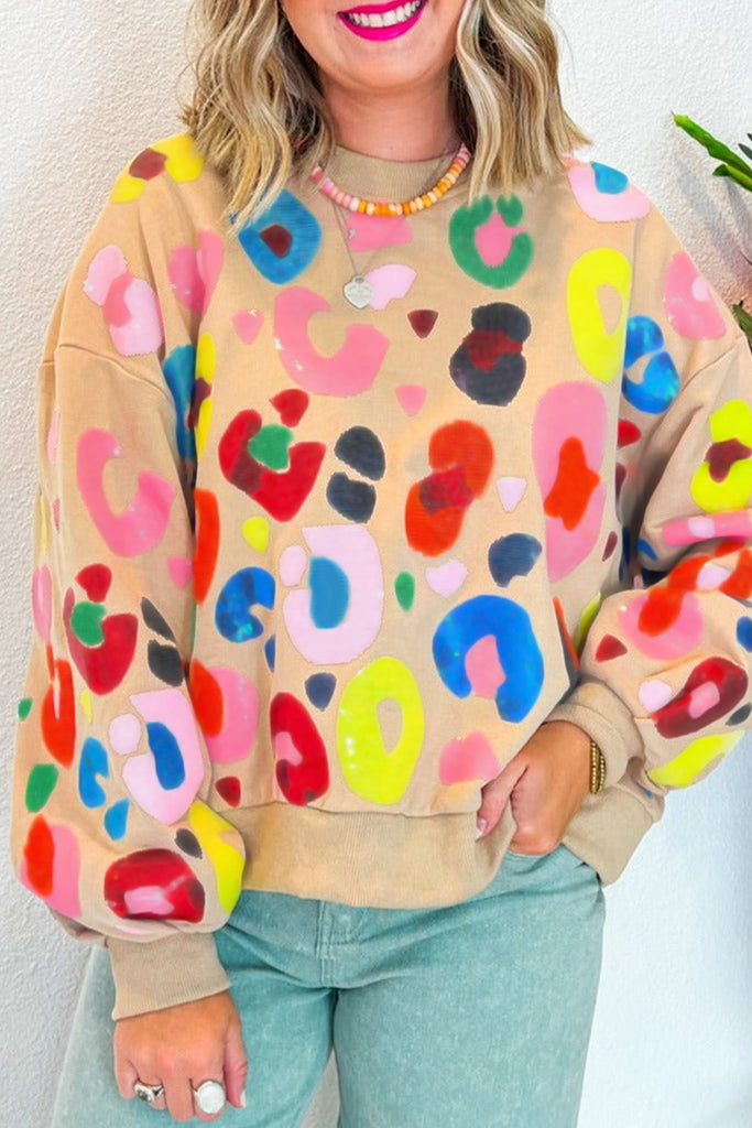 Color Pop Leopard Sweatshirt