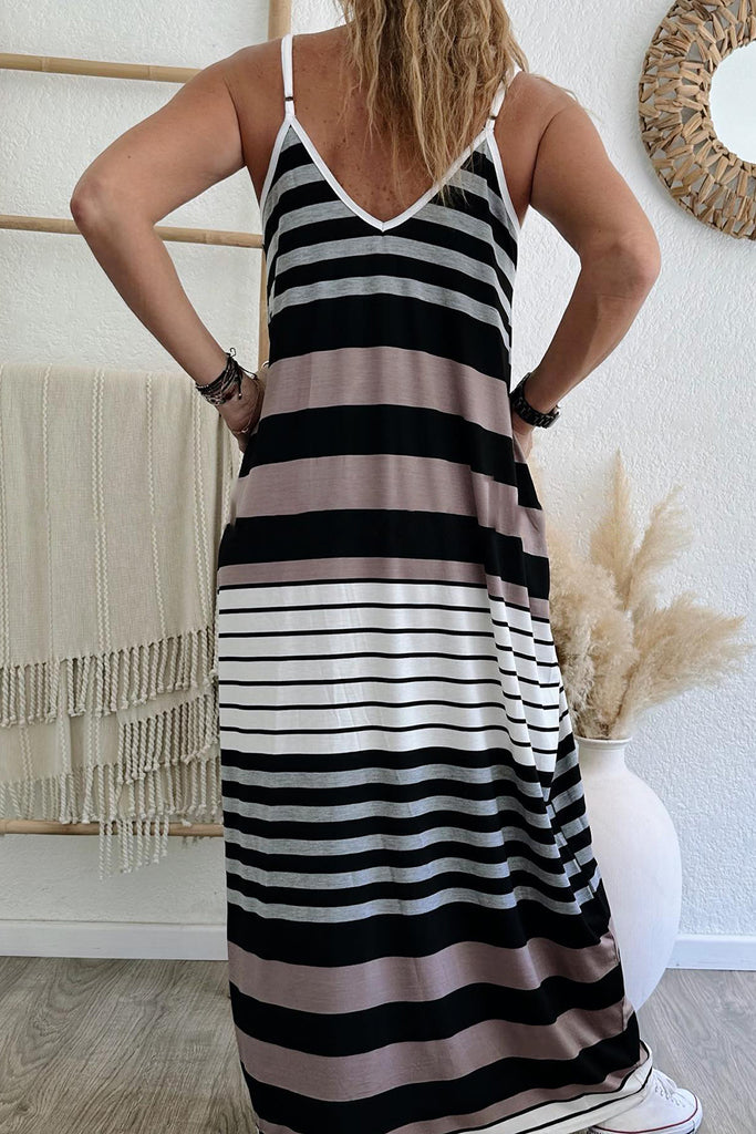 Mixed Stripe Maxi Dress -CLEARANCE