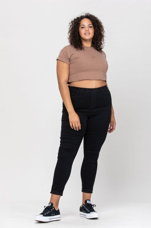 Mid Rise Pull On Crop Skinny, PLUS