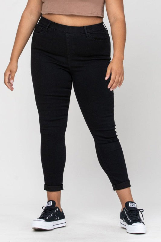 Mid Rise Pull On Crop Skinny, PLUS