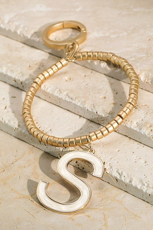 Letter Key Ring Bracelet