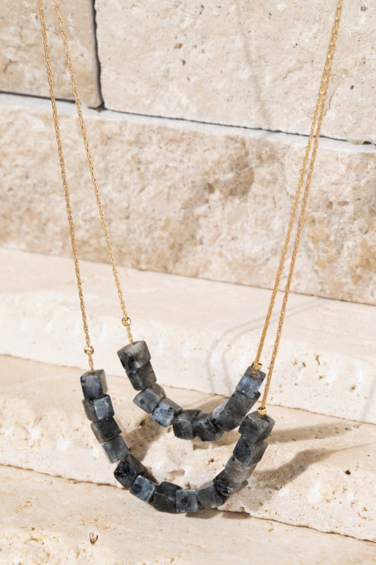 Cube Stone Necklace