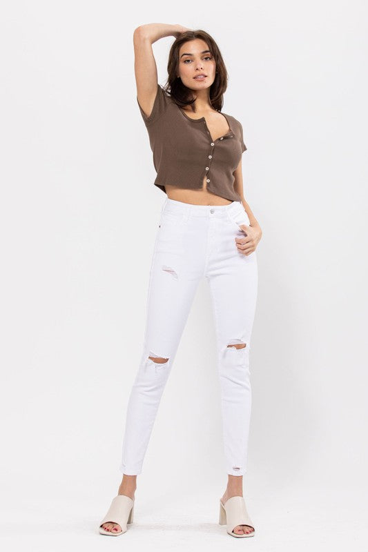 Cello Skinny White Denim