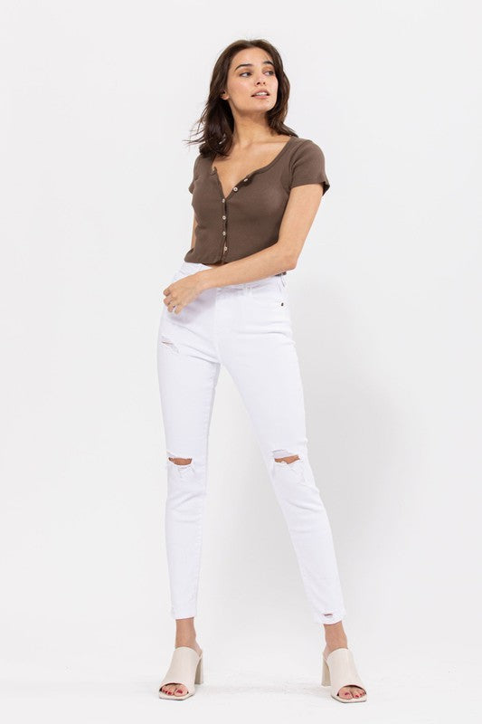 Cello Skinny White Denim