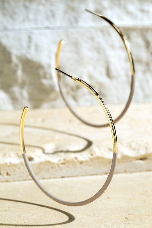 Duo Tone Hoop Earrings