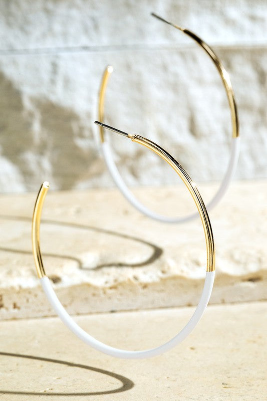 Duo Tone Hoop Earrings