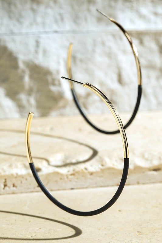 Duo Tone Hoop Earrings