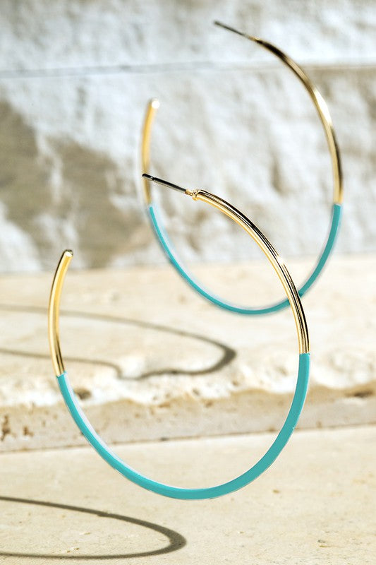 Duo Tone Hoop Earrings