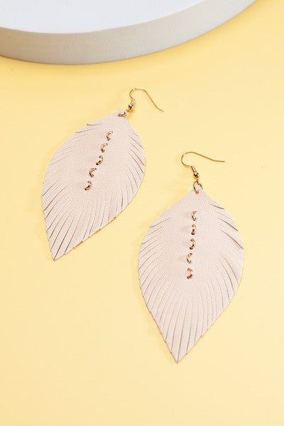 Leather Leaf Earrings